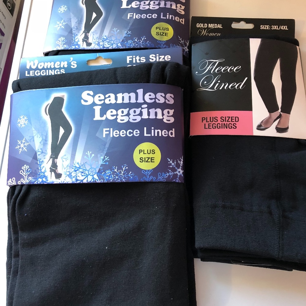 3 pairs fleece  lined leggings